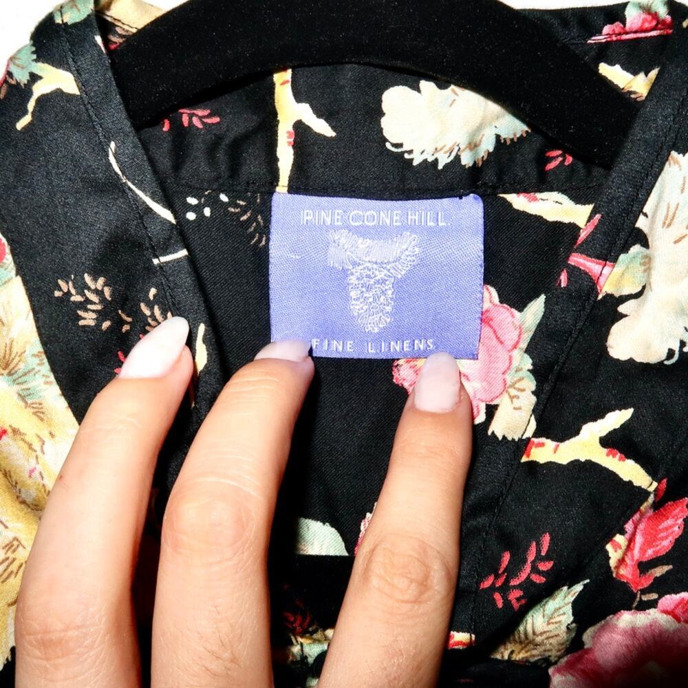 Pine Cone Hill Dress Size Large Length 47” Button Slits Floral Cotton - Picture 5 of 7